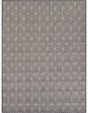 Charcoal Easy-Clean Lattice Indoor / Outdoor Rug