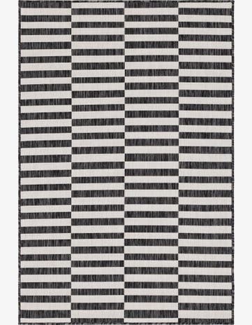 Charcoal Easy-Clean Ribbon Indoor / Outdoor Rug