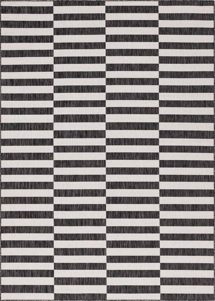 9' x 12' Easy-Clean Striped Indoor / Outdoor Rug