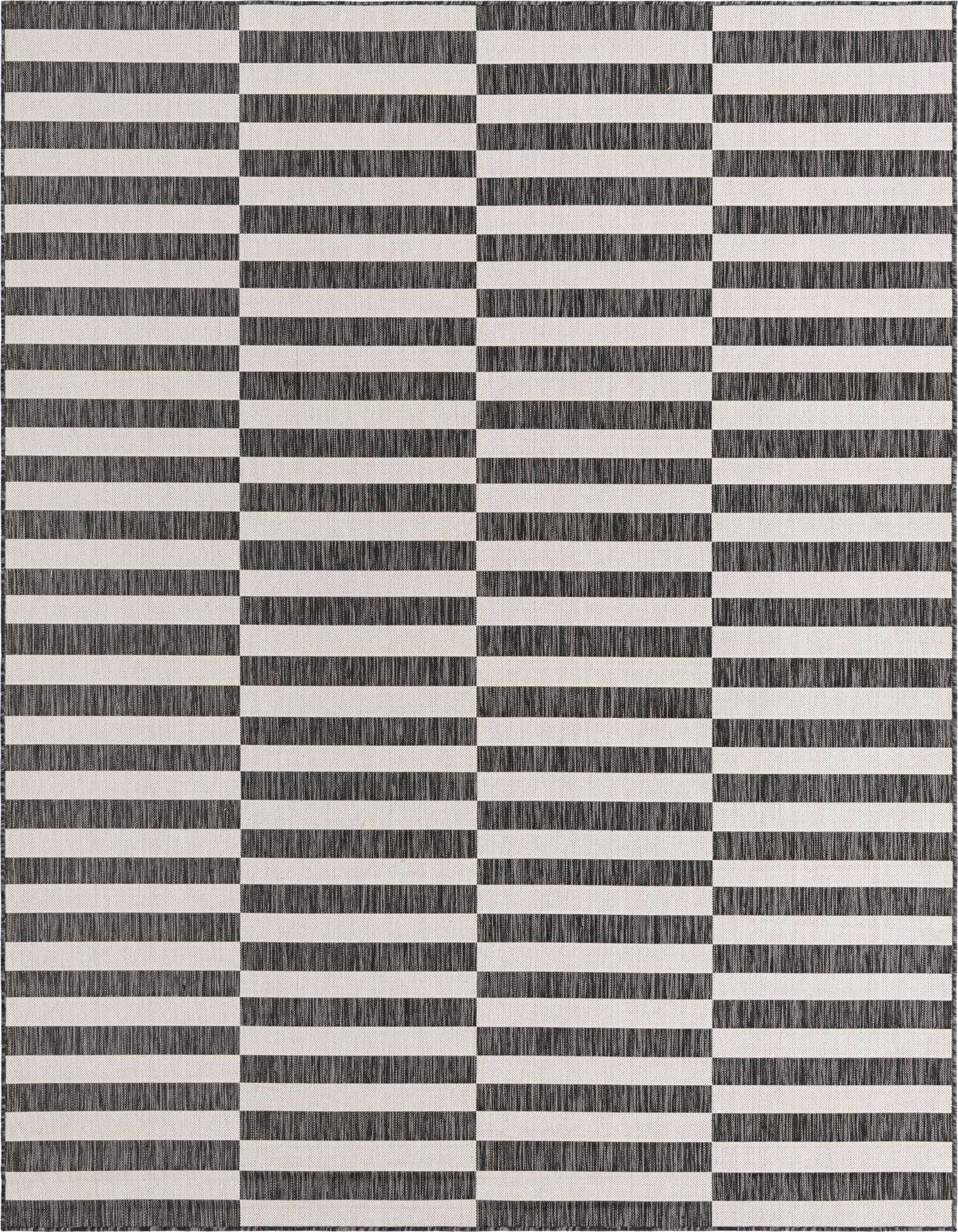 7' 10 x 11' Easy-Clean Striped Indoor / Outdoor Rug