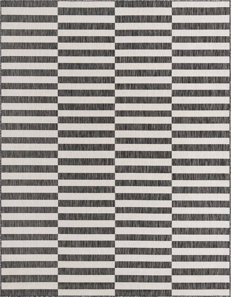 Detail image of 7' 10 x 11' Easy-Clean Striped Indoor / Outdoor Rug