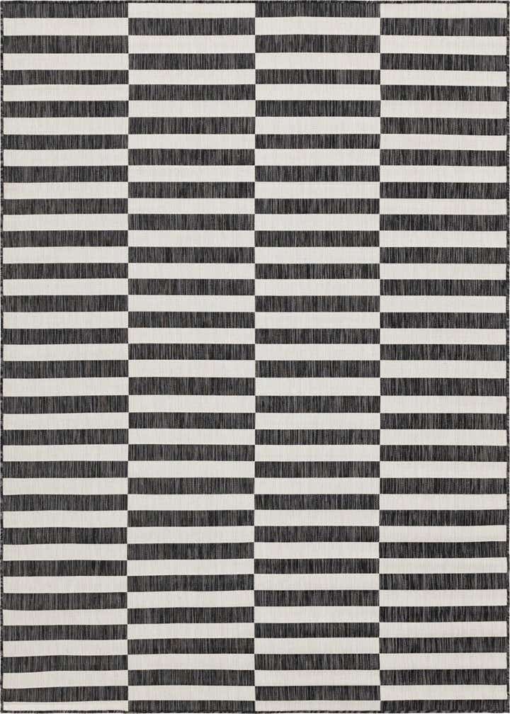 7' x 10' Easy-Clean Striped Indoor / Outdoor Rug
