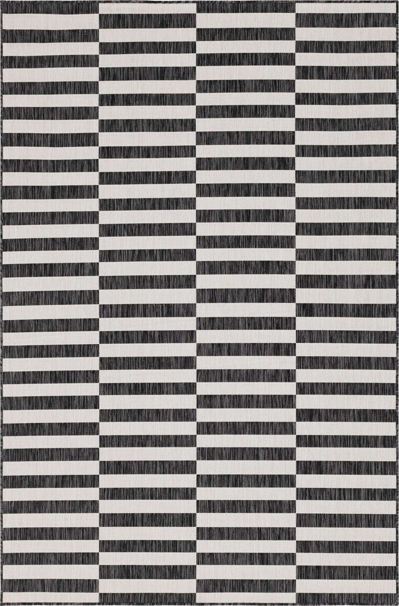 6' x 9' Easy-Clean Striped Indoor / Outdoor Rug