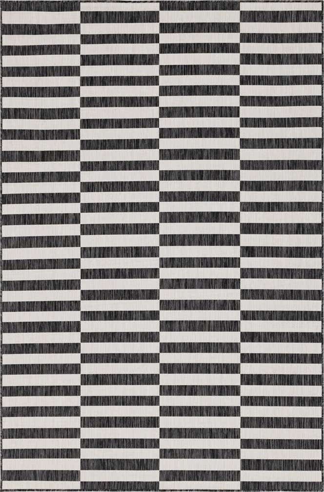 6' x 9' Easy-Clean Striped Indoor / Outdoor Rug