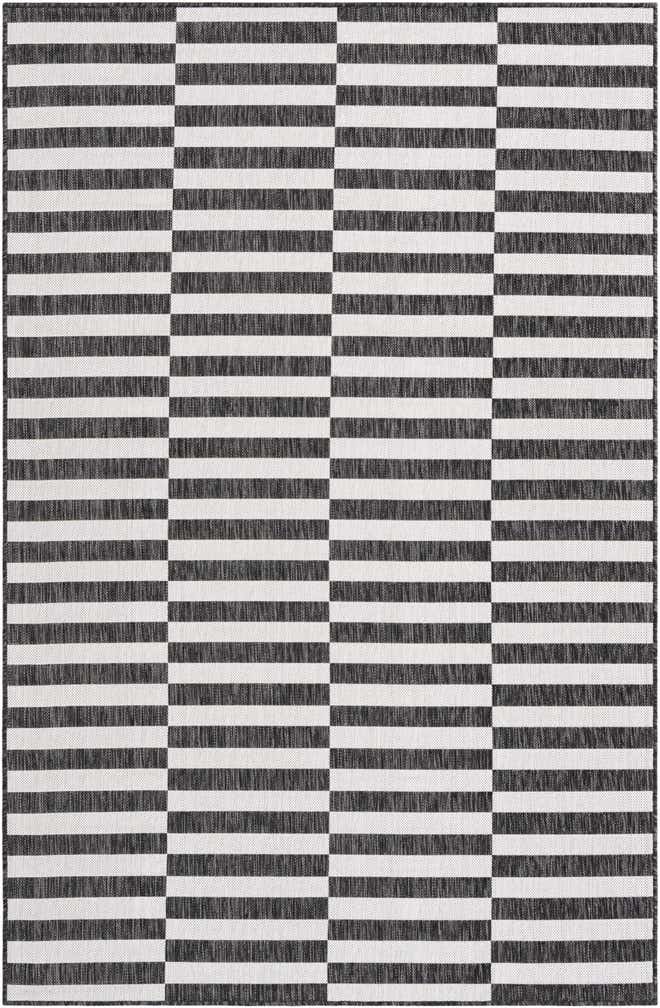 5' 3 x 8' Easy-Clean Striped Indoor / Outdoor Rug