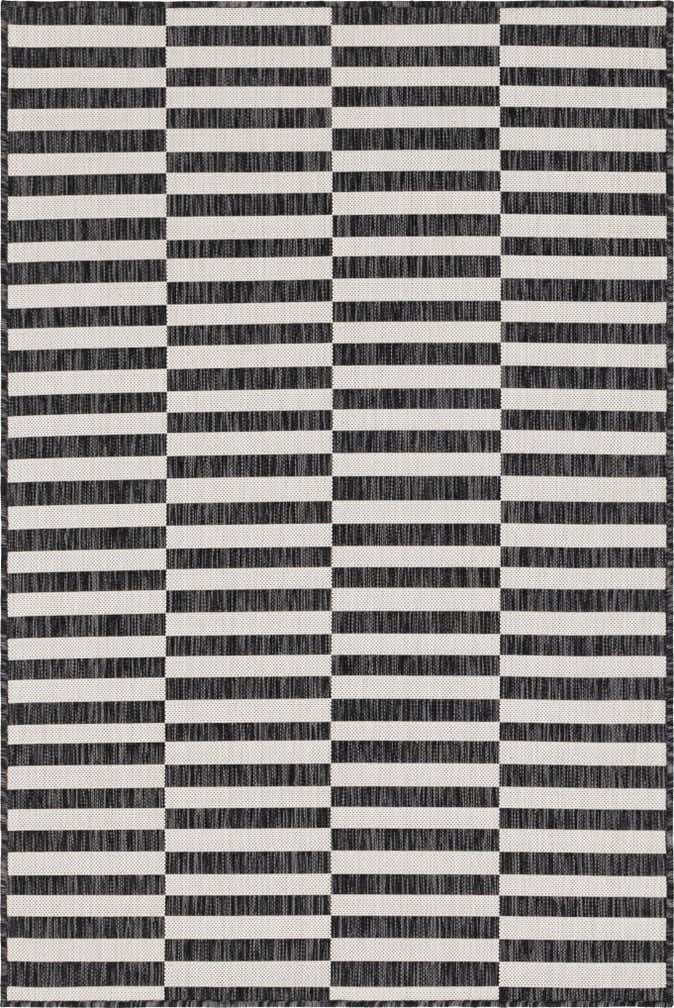 4' x 6' Easy-Clean Striped Indoor / Outdoor Rug