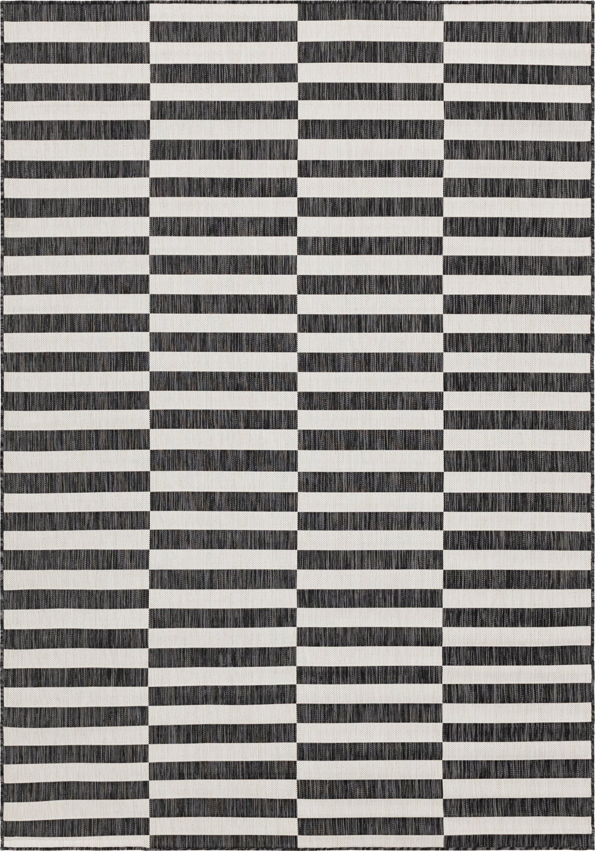 7' x 10'  Washable Striped Indoor / Outdoor Rug