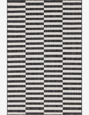 6' x 9' Easy-Clean Striped Indoor / Outdoor Rug