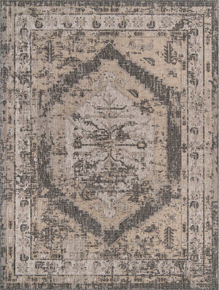 Detail image of 9' x 12' Easy-Clean Traditional Indoor / Outdoor Rug
