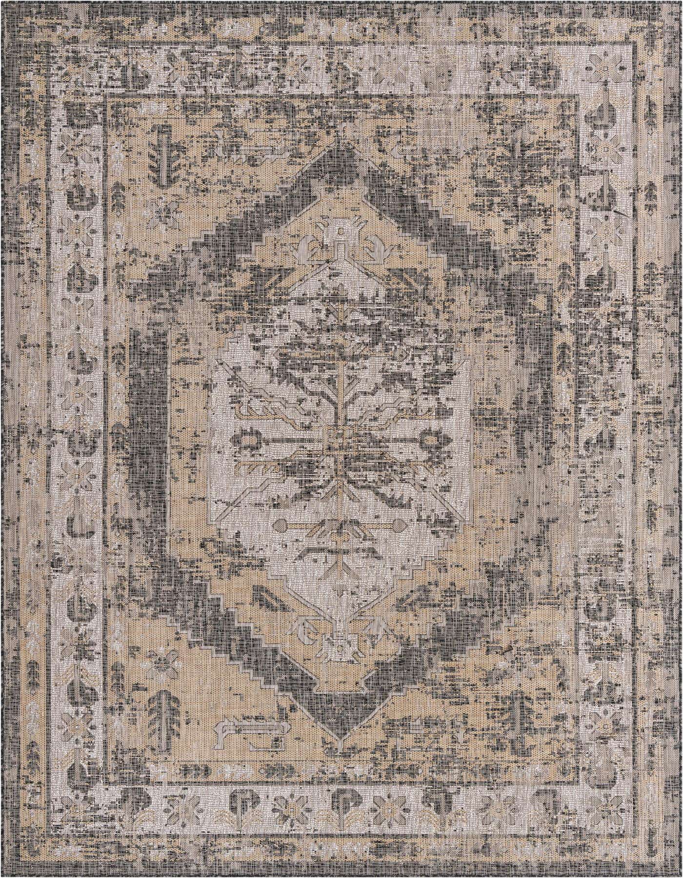 7' 10 x 11' Easy-Clean Traditional Indoor / Outdoor Rug