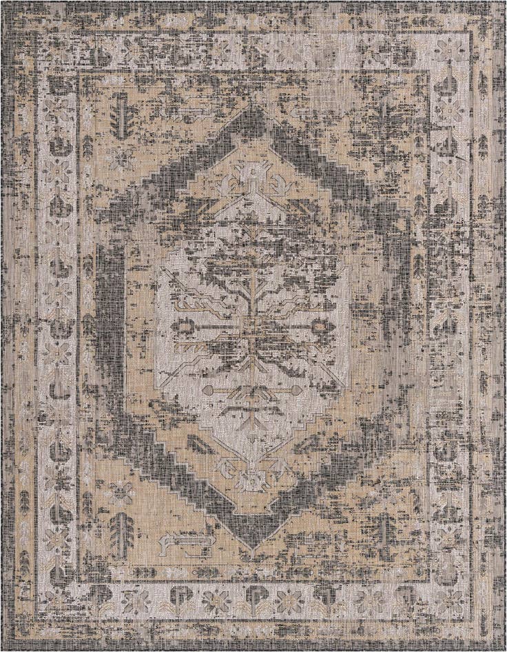Detail image of 7' 10 x 11' Easy-Clean Traditional Indoor / Outdoor Rug