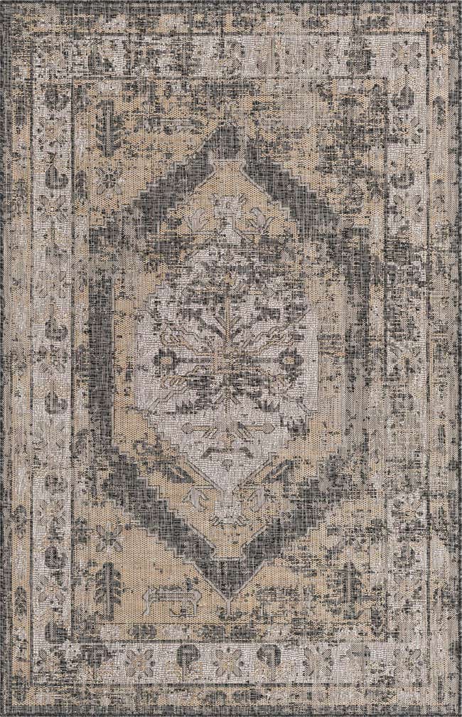 5' 3 x 8' Easy-Clean Traditional Indoor / Outdoor Rug