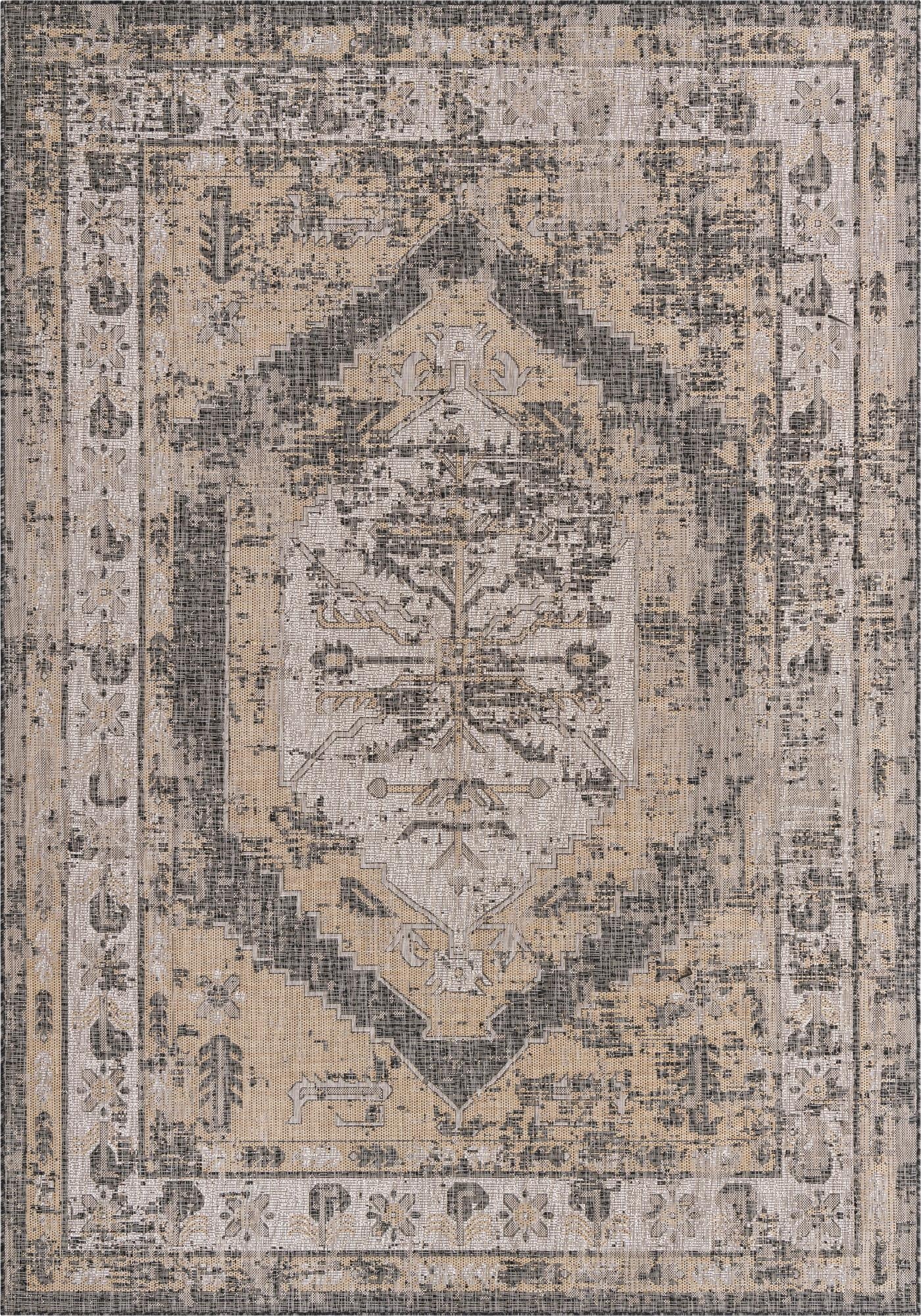 7' 10 x 11'  Washable Traditional Indoor / Outdoor Rug