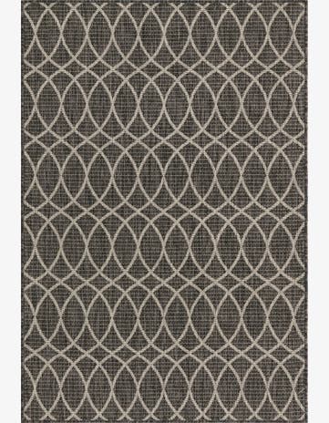 Charcoal Easy-Clean Trellis Indoor / Outdoor Rug