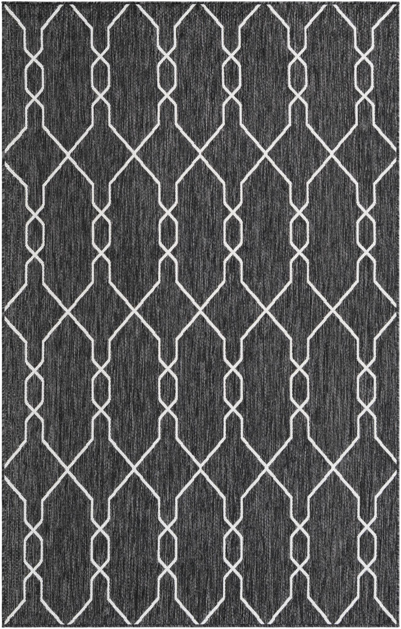 5' 3 x 8'  Washable Trellis Indoor / Outdoor Rug