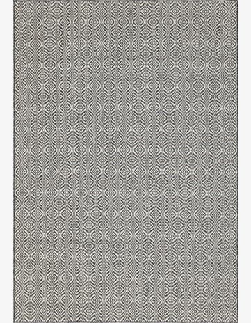 Charcoal Easy-Clean Trellis Indoor / Outdoor Rug
