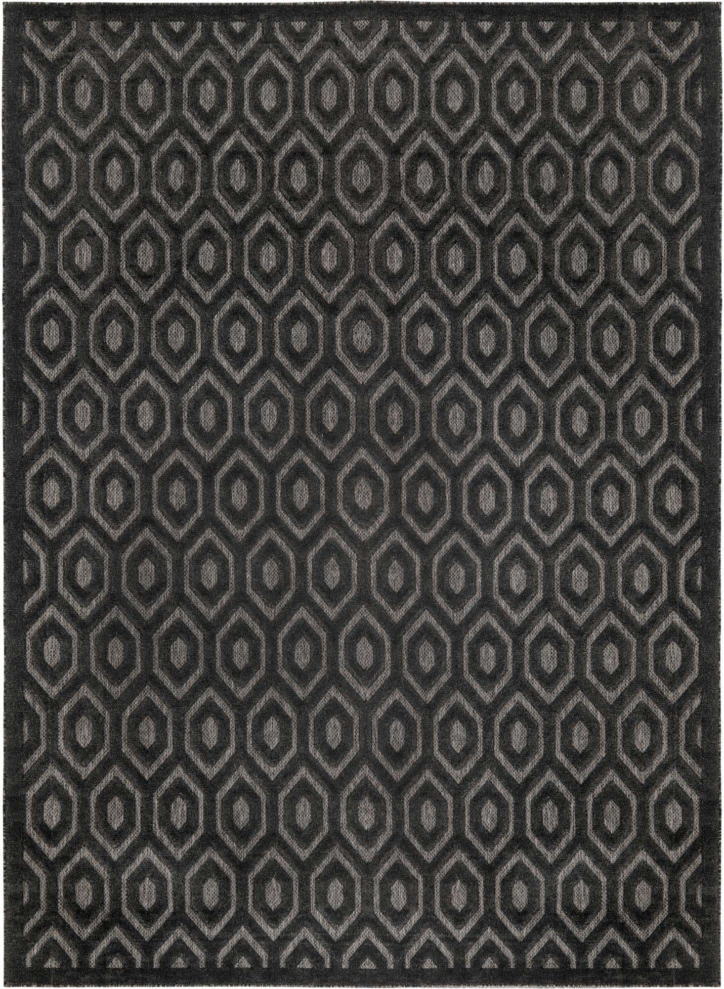 9' x 12' Easy-Clean Trellis Textured Indoor / Outdoor Rug