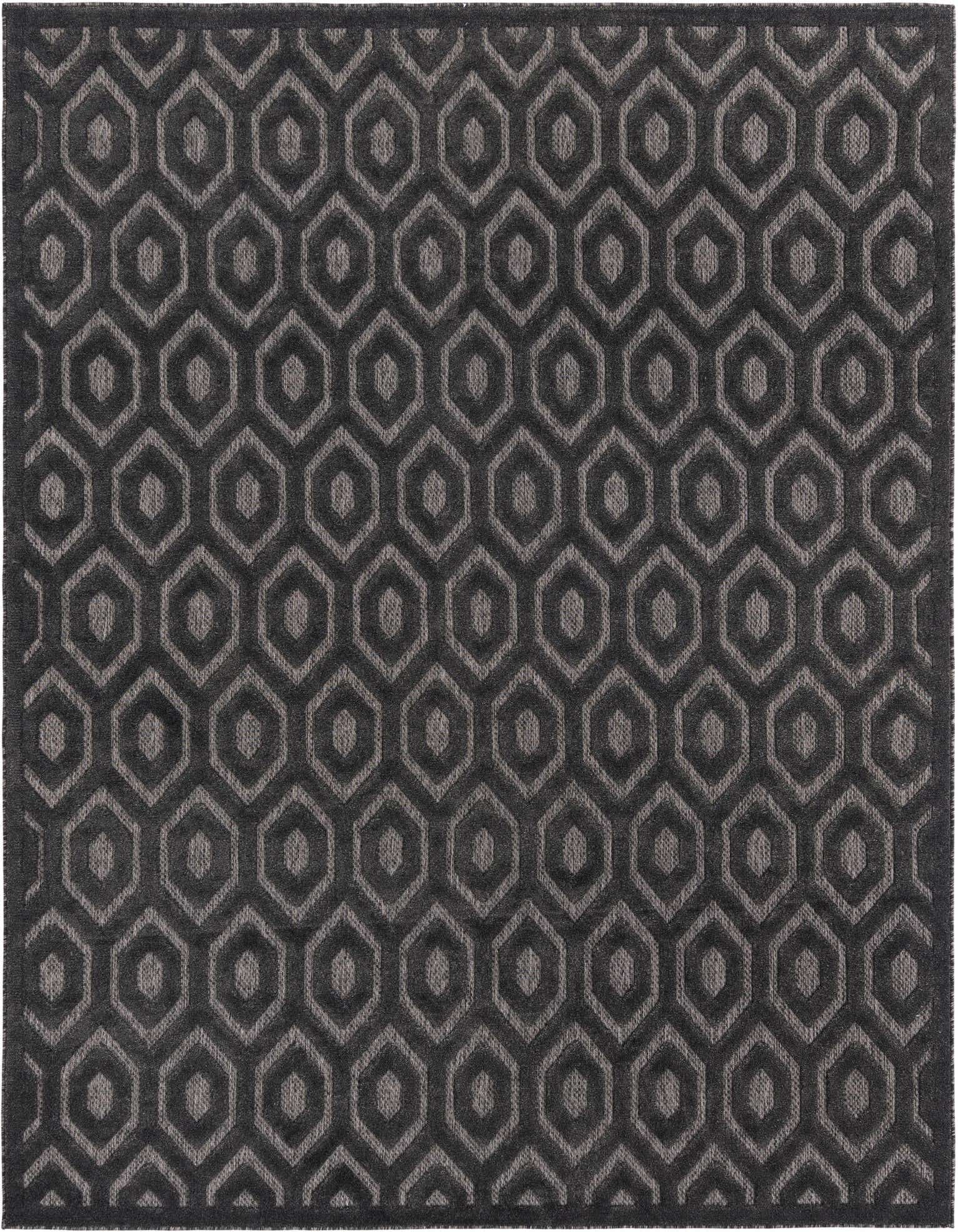 7' 10 x 10' Easy-Clean Trellis Textured Indoor / Outdoor Rug