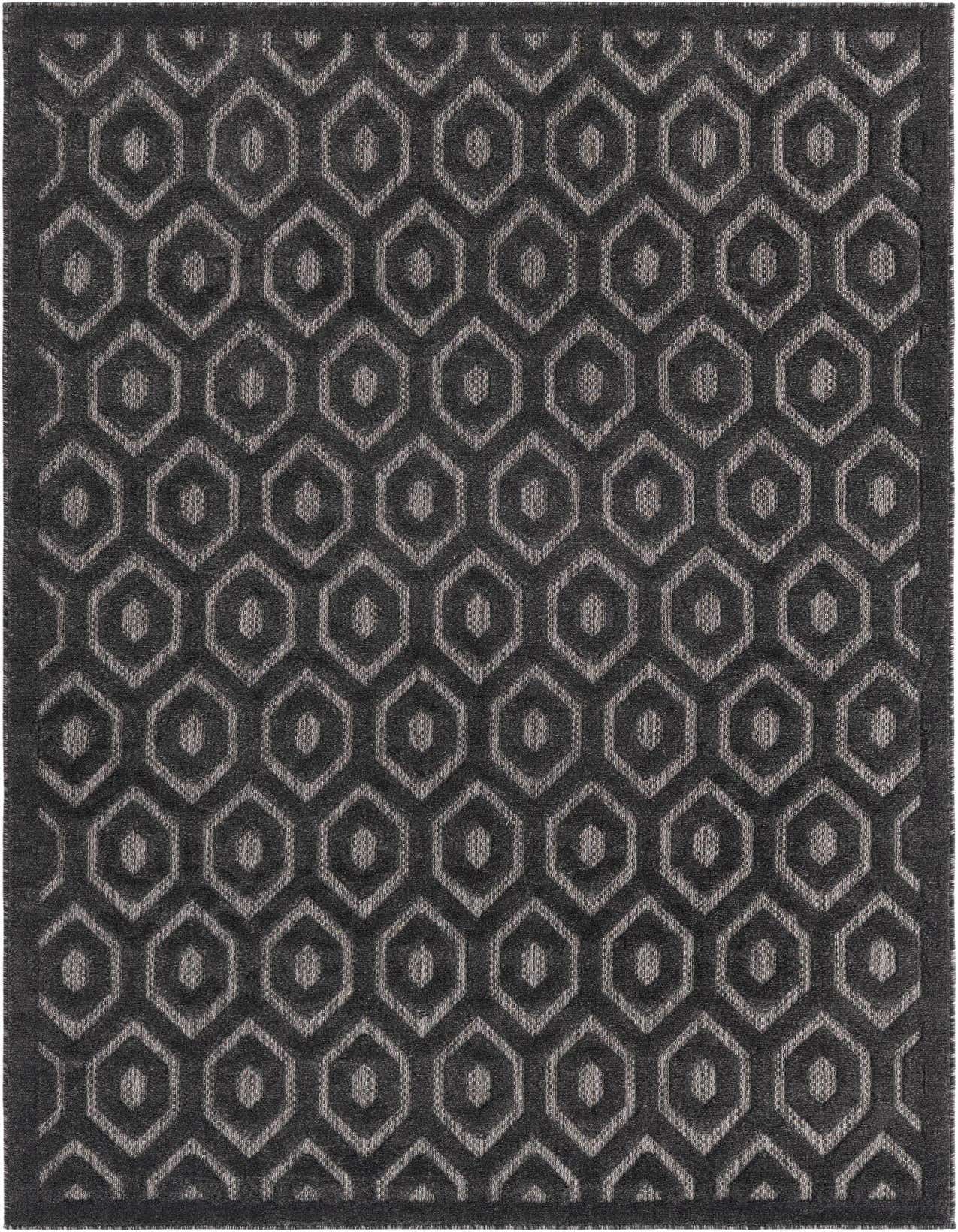 5' 3 x 8' Easy-Clean Trellis Textured Indoor / Outdoor Rug