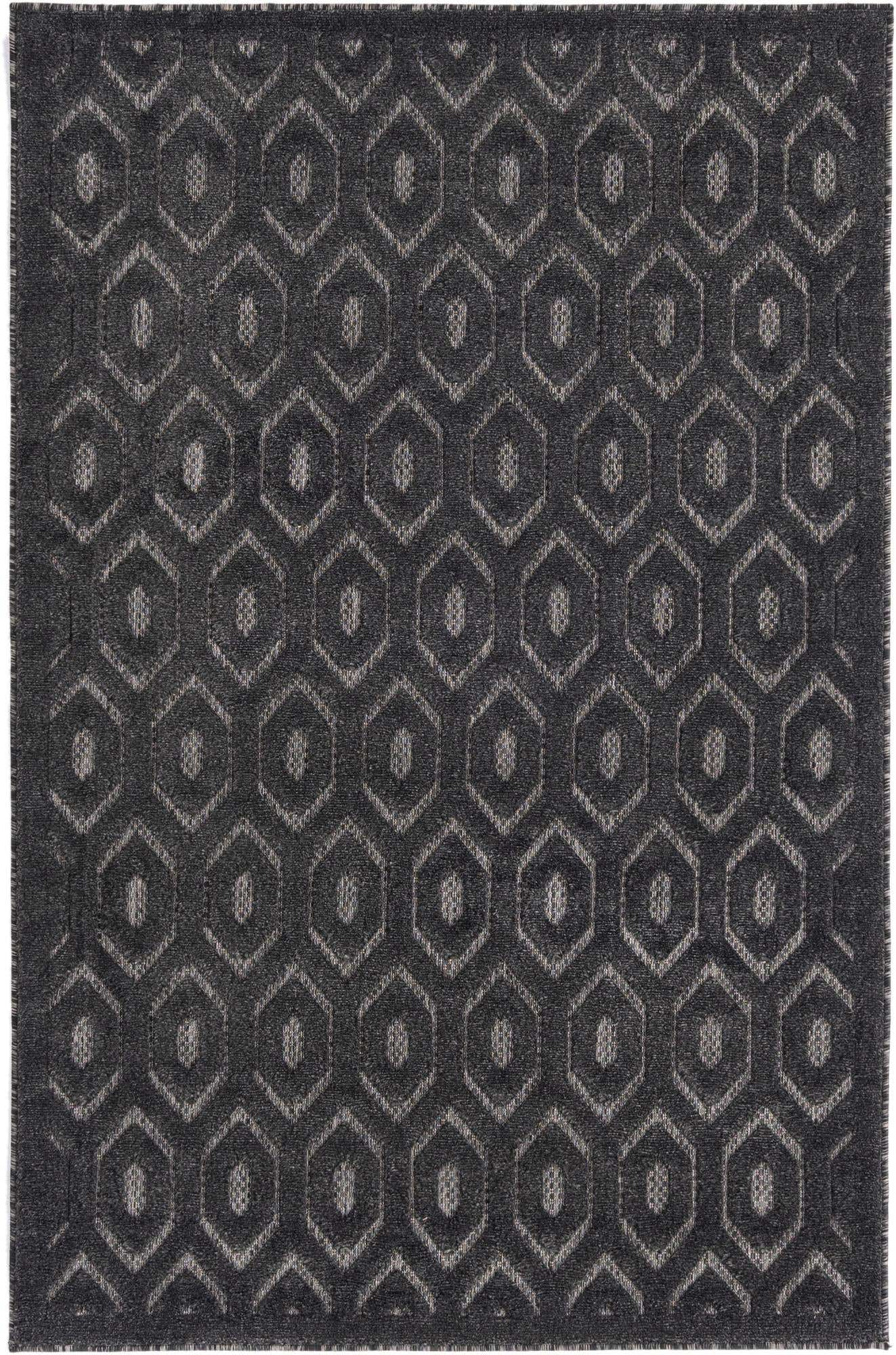 4' x 6' Easy-Clean Trellis Textured Indoor / Outdoor Rug