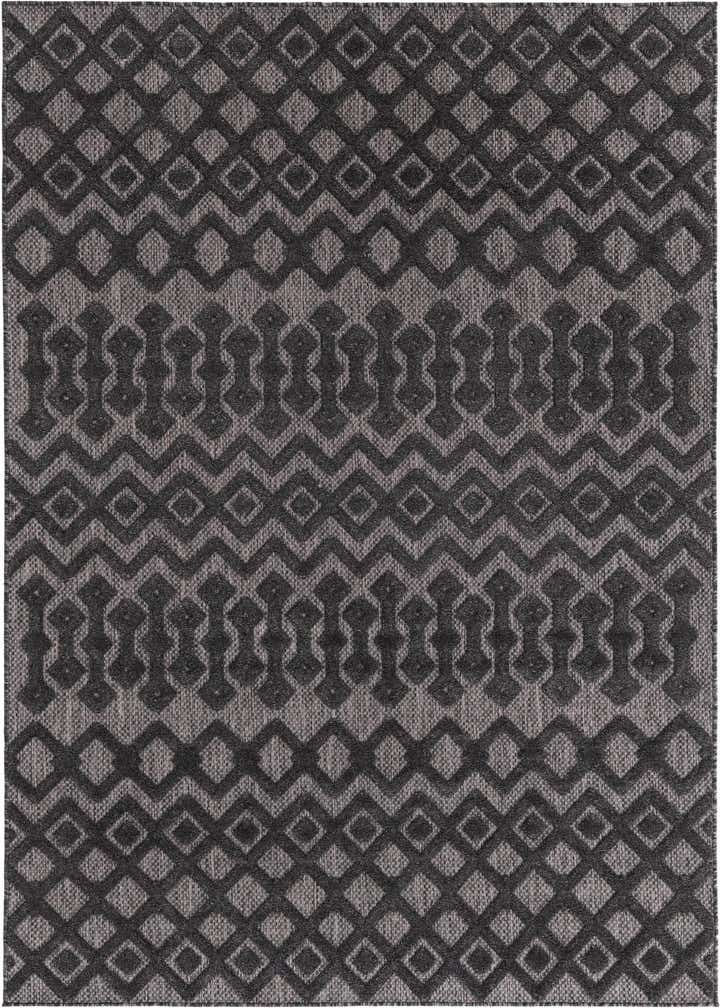 5' 3 x 8' Easy-Clean Trellis Textured Indoor / Outdoor Rug