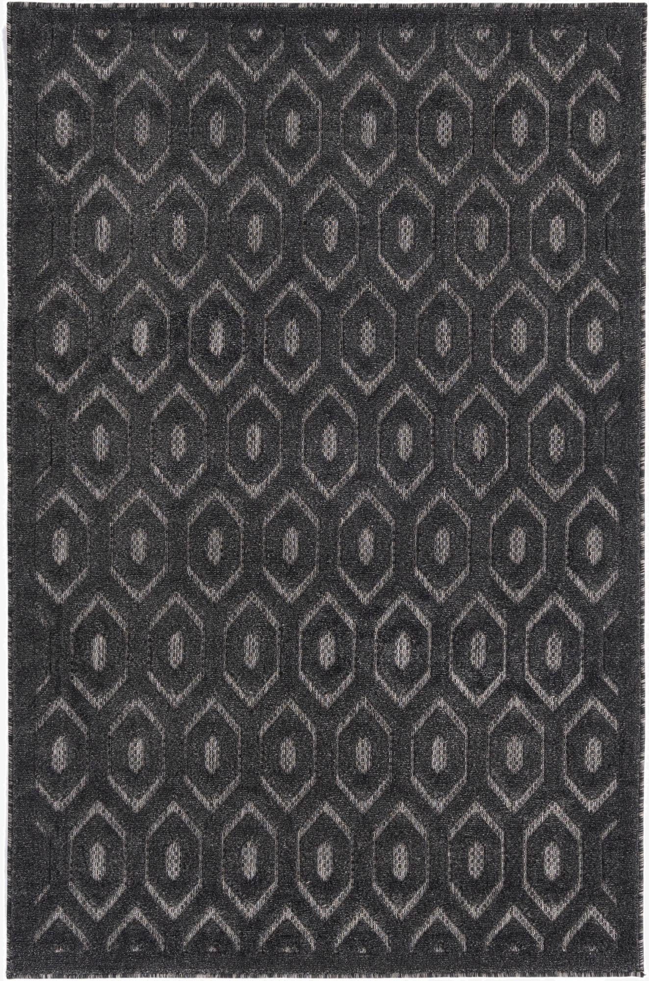 4' x 6'  Washable Trellis Textured Indoor / Outdoor Rug