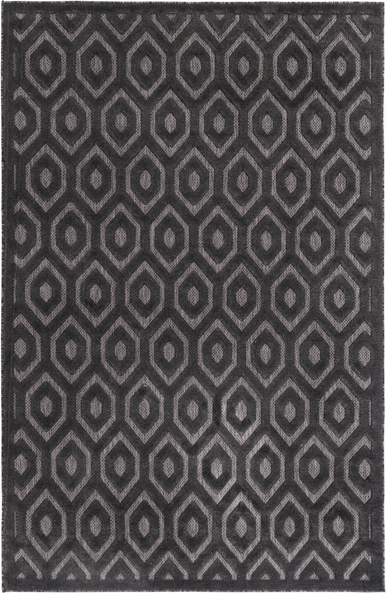 Primary image 6' x 9'  Washable Trellis Textured Indoor / Outdoor Rug