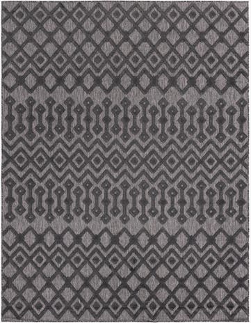Charcoal Easy-Clean Trellis Textured Indoor / Outdoor Rug