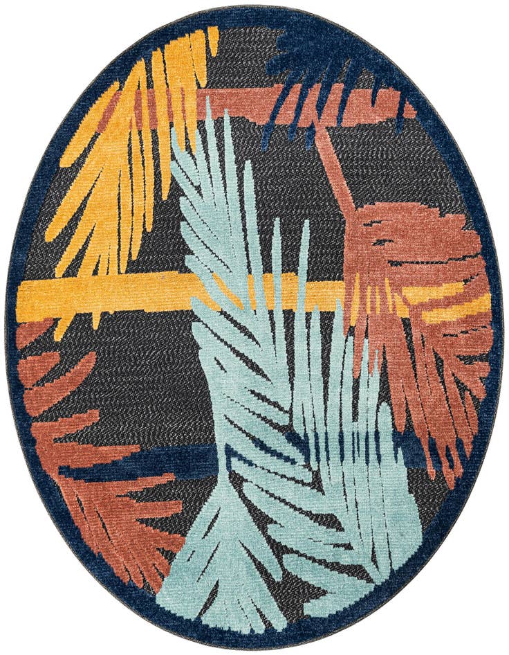 Detail image of 5' 3 x 5' 3 Easy-Clean Belize Indoor / Outdoor Round Rug