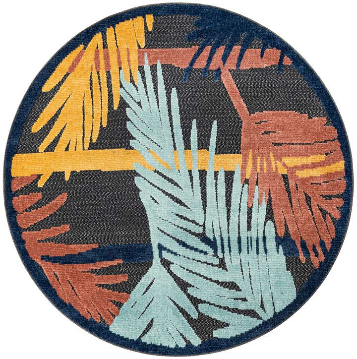 5' 3 x 5' 3 Easy-Clean Belize Indoor / Outdoor Round Rug