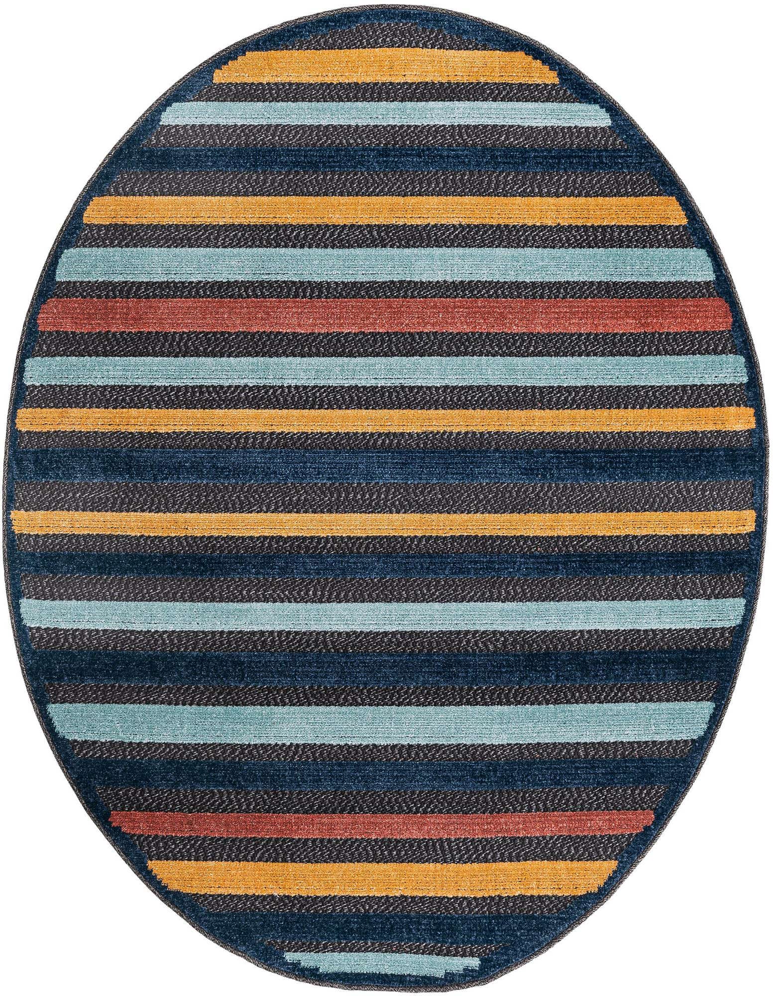 5' 3 x 5' 3 Easy-Clean Belize Indoor / Outdoor Round Rug