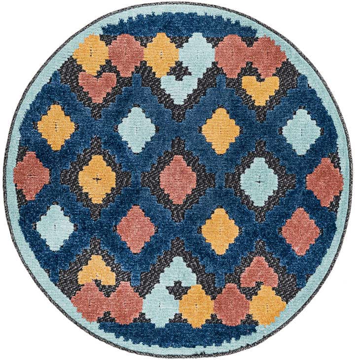 3' 3 x 3' 3 Easy-Clean Belize Indoor / Outdoor Round Rug