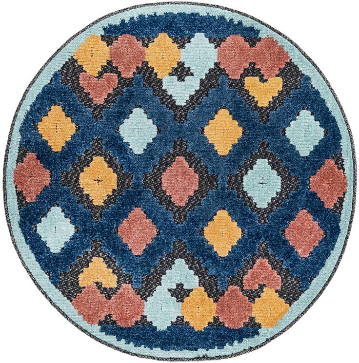Detail image of 3' 3 x 3' 3 Easy-Clean Belize Indoor / Outdoor Round Rug