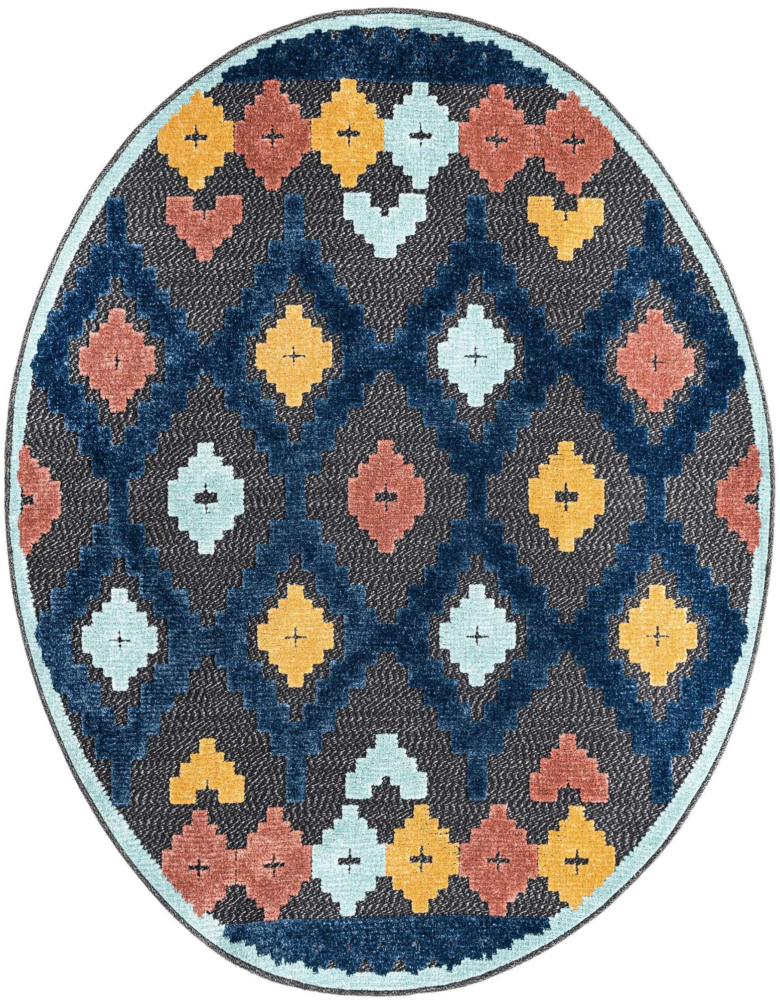 5' 3 x 5' 3 Easy-Clean Belize Indoor / Outdoor Round Rug