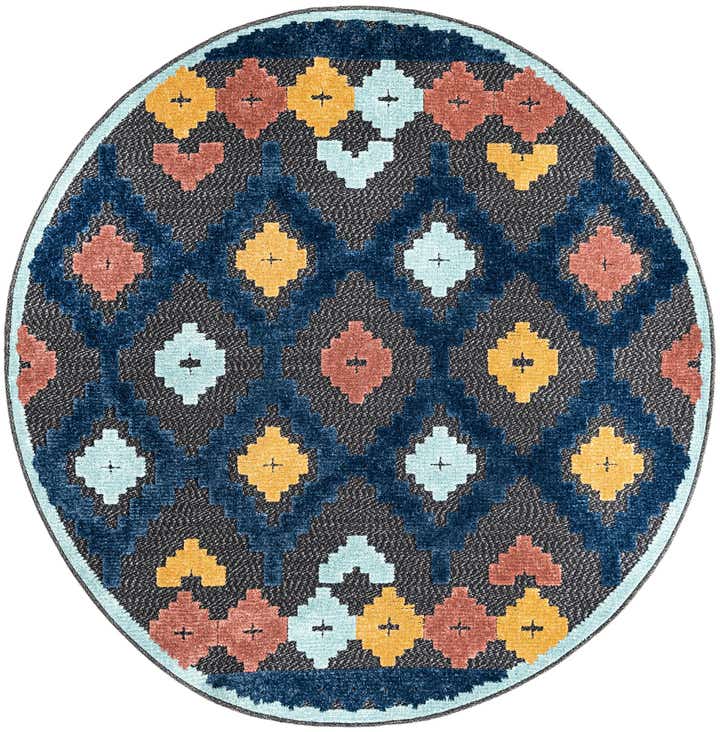 5' 3 x 5' 3 Easy-Clean Belize Indoor / Outdoor Round Rug
