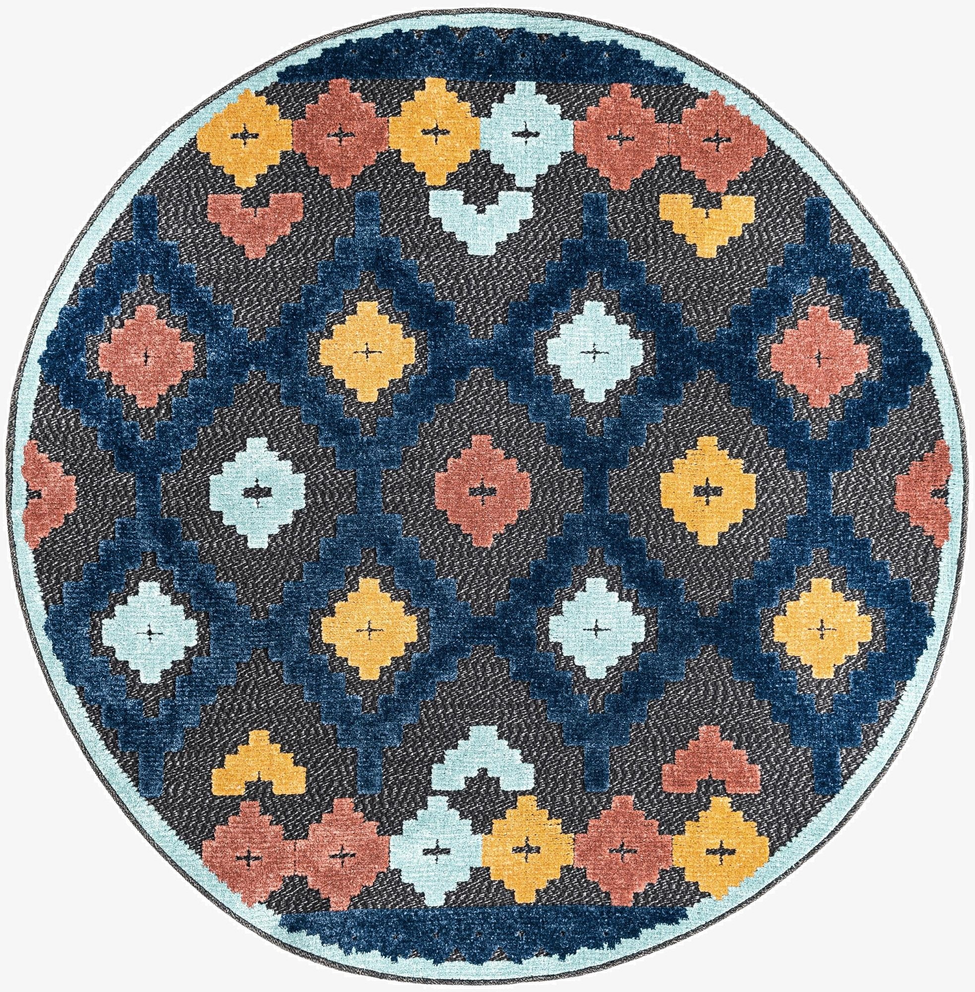 5' 3 x 5' 3  Washable Belize Indoor / Outdoor Round Rug