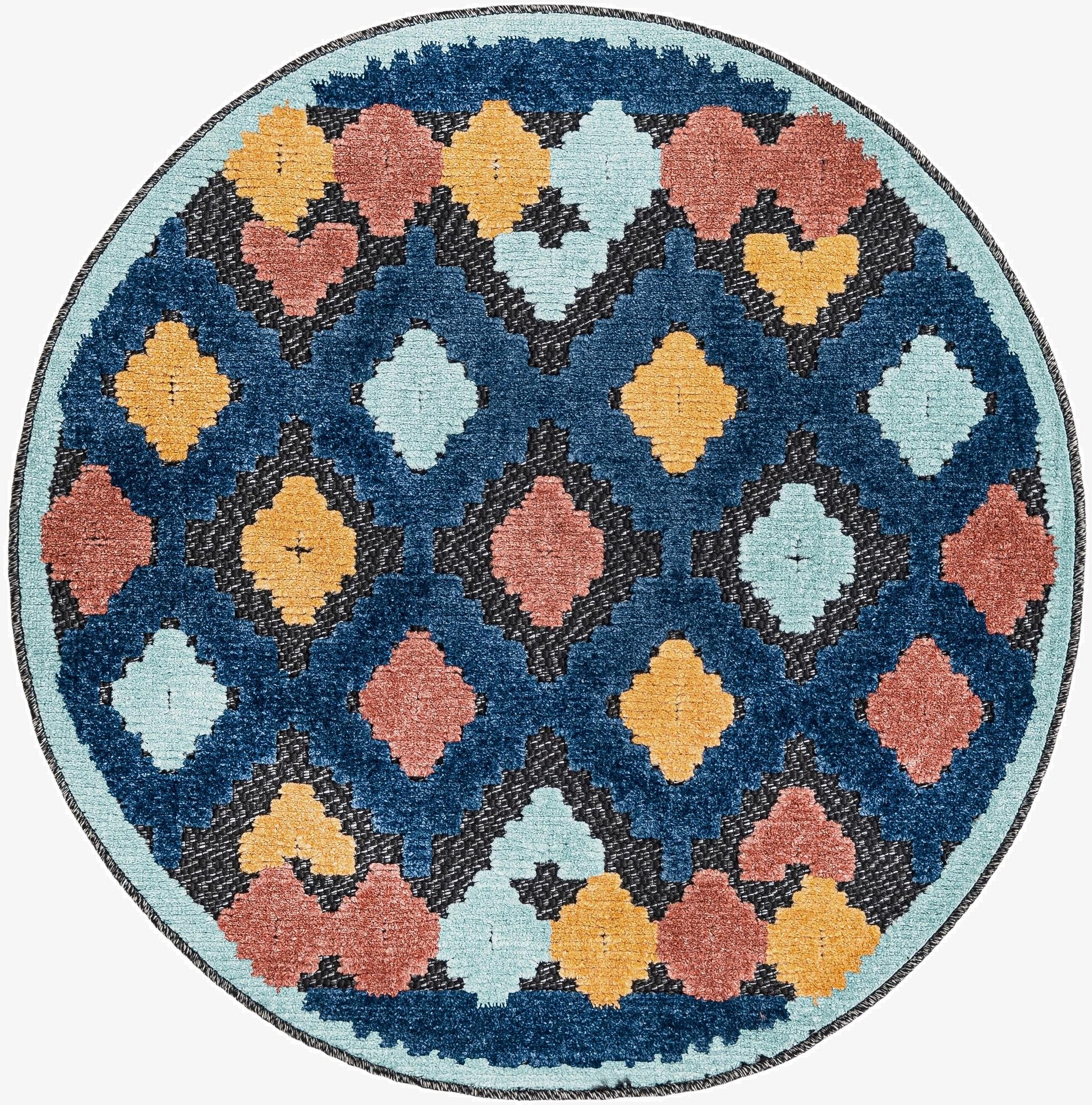 3' 3 x 3' 3  Washable Belize Indoor / Outdoor Round Rug
