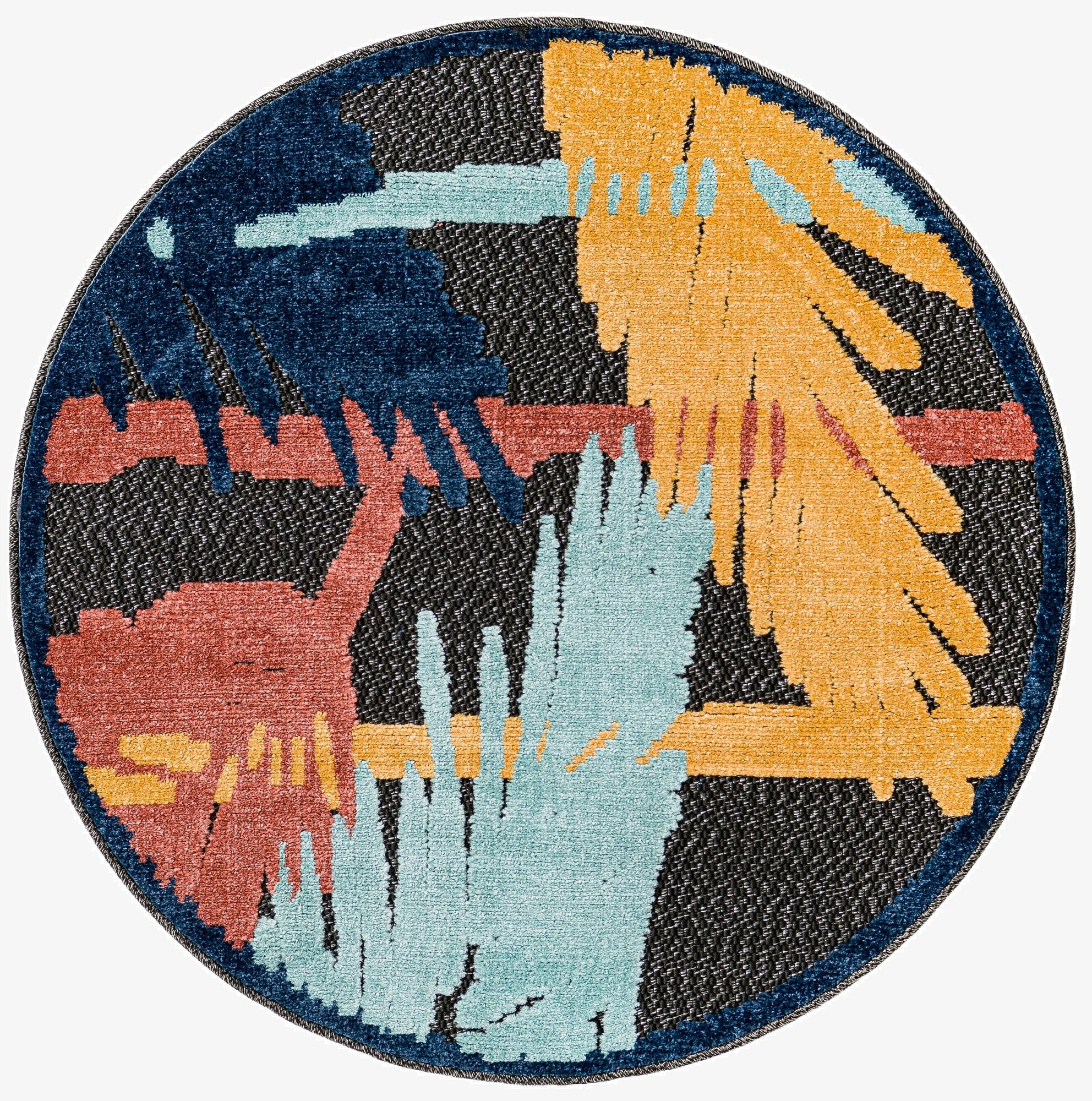 3' 3 x 3' 3  Washable Belize Indoor / Outdoor Round Rug