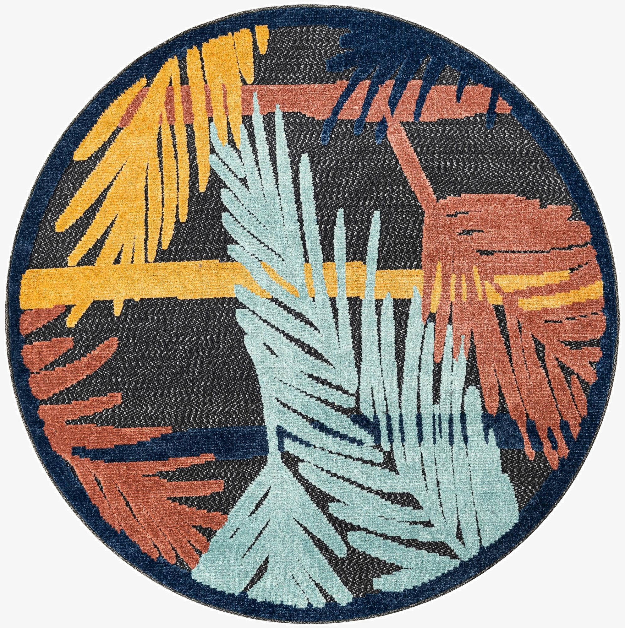 5' 3 x 5' 3  Washable Belize Indoor / Outdoor Round Rug