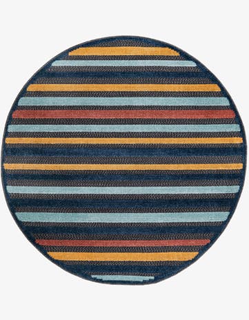 Charcoal Easy-Clean Belize Indoor / Outdoor Round Rug