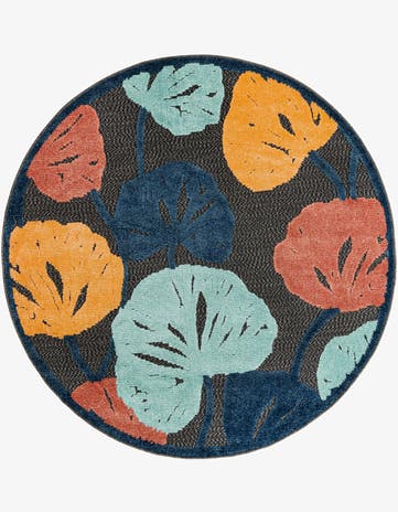 5' 3 x 5' 3 Easy-Clean Belize Indoor / Outdoor Round Rug