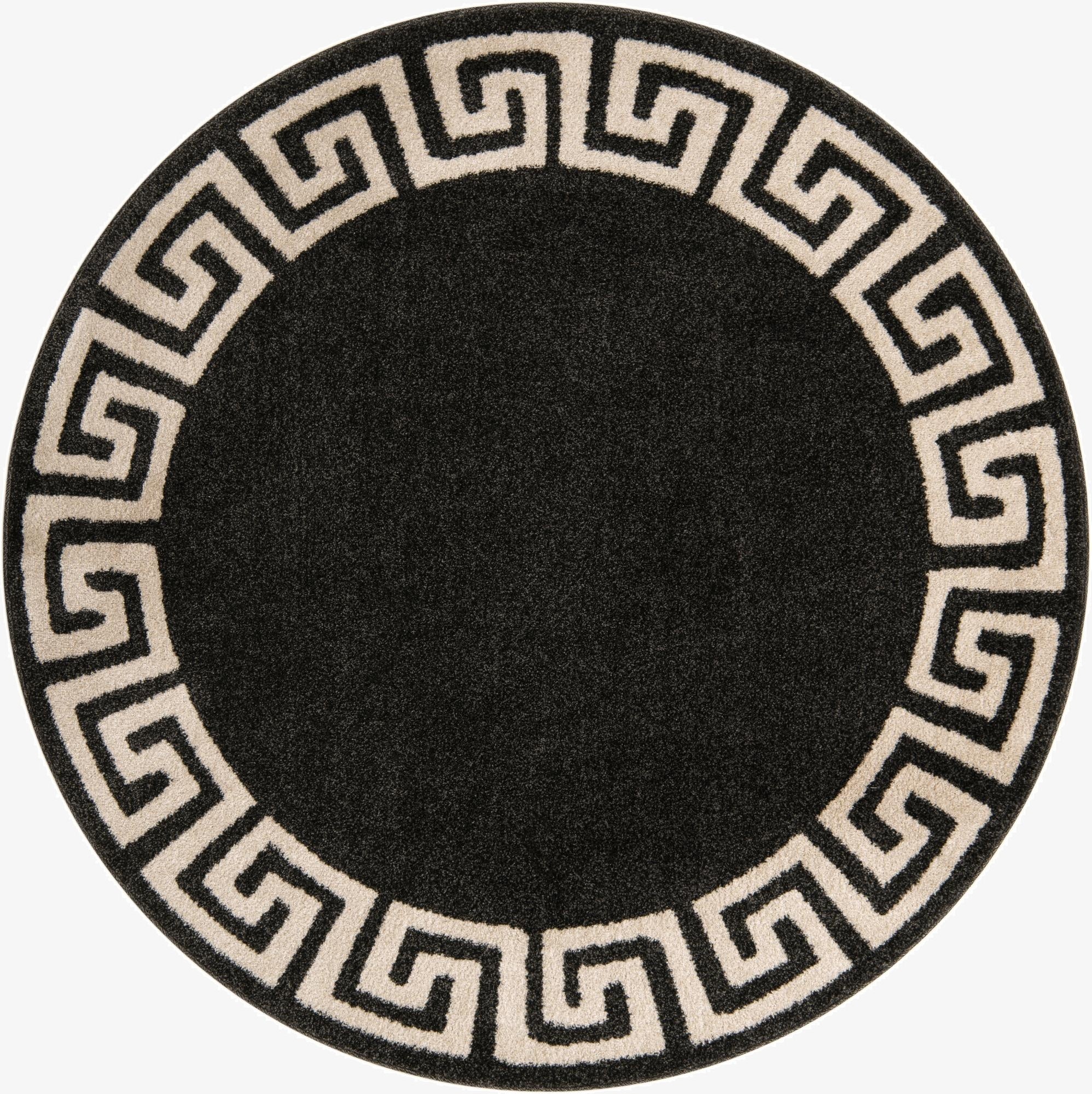 6' x 6' Greek Key Round Rug