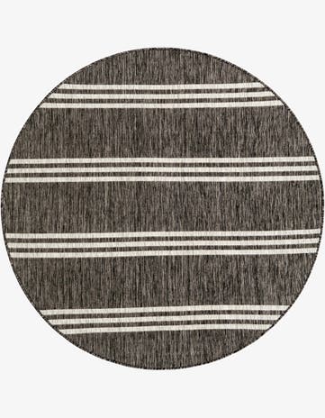 Charcoal Easy-Clean Jill Zarin Anguilla Indoor / Outdoor Round Rug