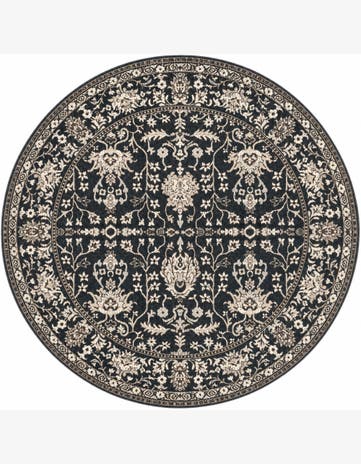 Charcoal Kamala Washable Round Rug