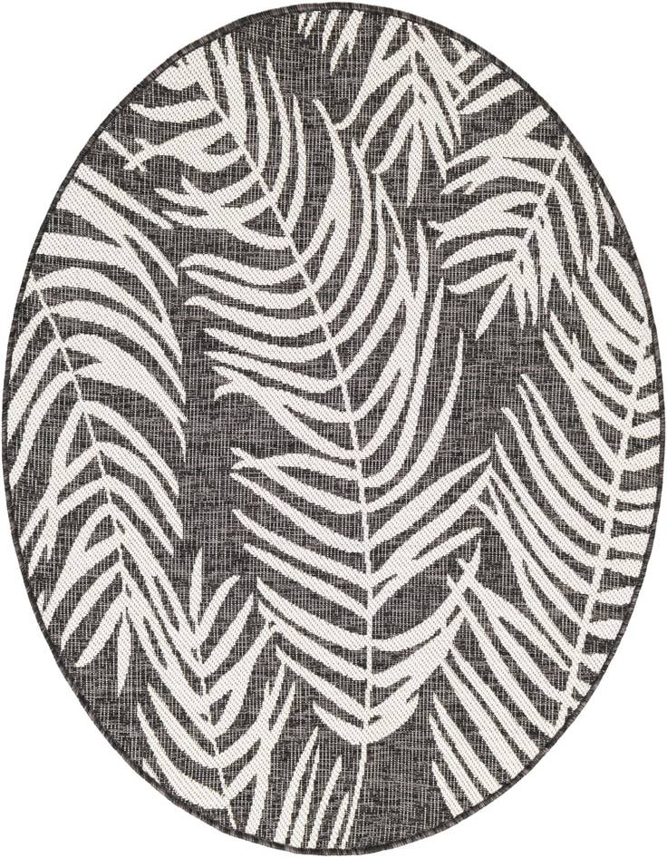 Detail image of 4' x 4' Easy-Clean Botanical Indoor / Outdoor Round Rug