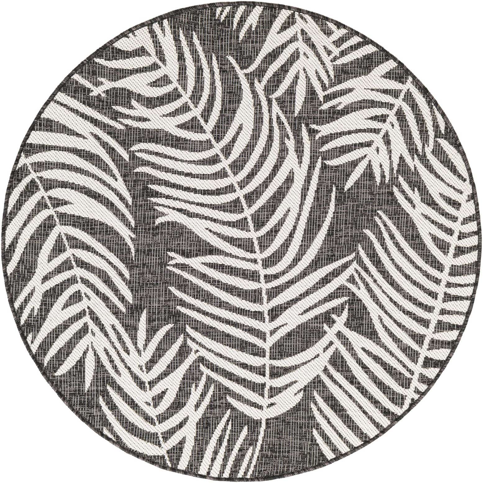 4' x 4' Easy-Clean Botanical Indoor / Outdoor Round Rug
