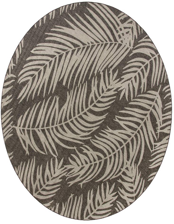Detail image of 13' x 13' Easy-Clean Botanical Indoor / Outdoor Round Rug