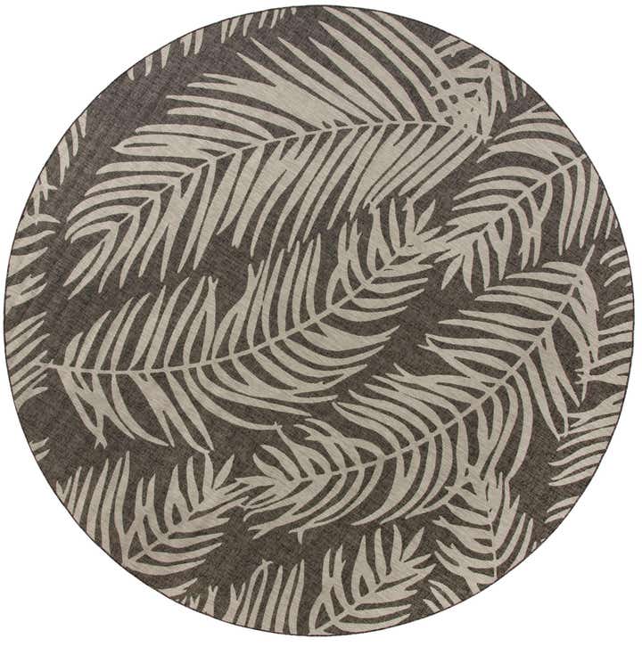 13' x 13' Easy-Clean Botanical Indoor / Outdoor Round Rug