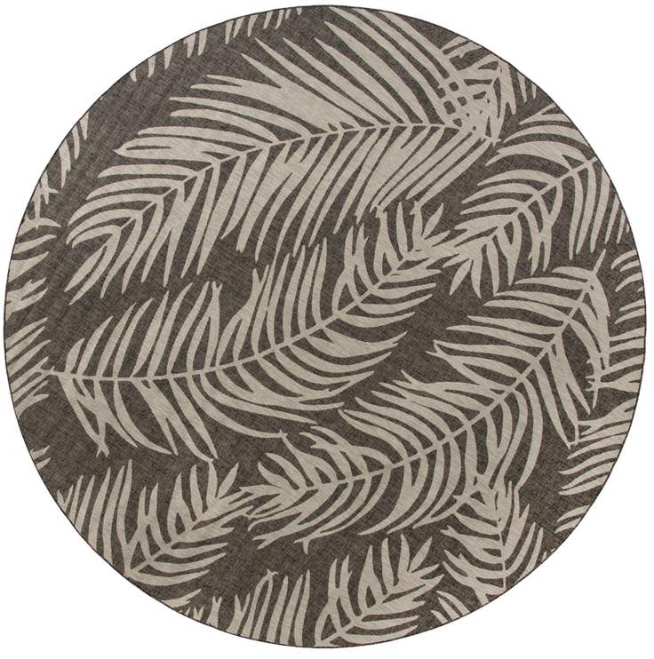 Detail image of 13' x 13' Easy-Clean Botanical Indoor / Outdoor Round Rug