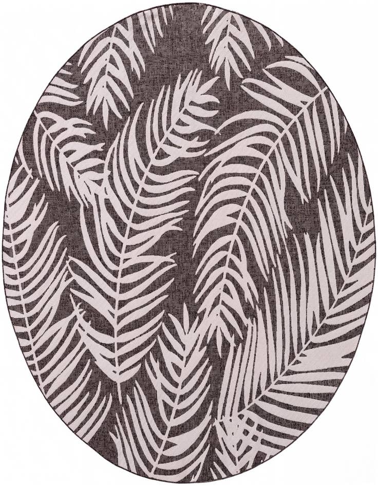 Detail image of 10' x 10' Easy-Clean Botanical Indoor / Outdoor Round Rug